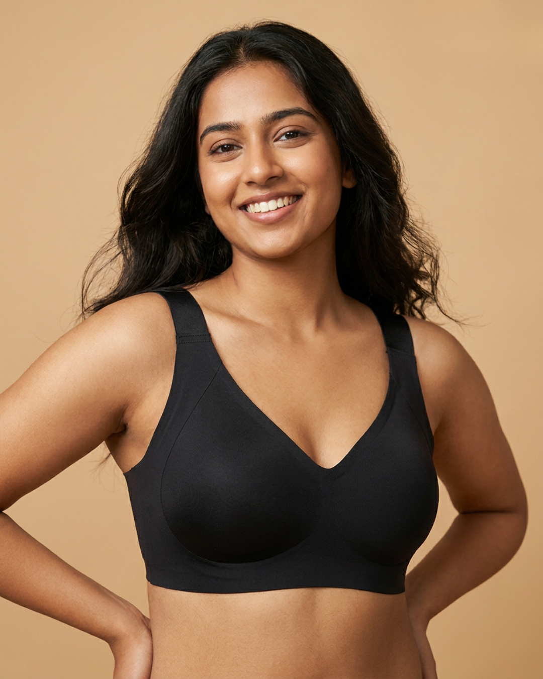 SHAPE Plus Size Sculpting Bra in Black, deep cups, XL to 5XL