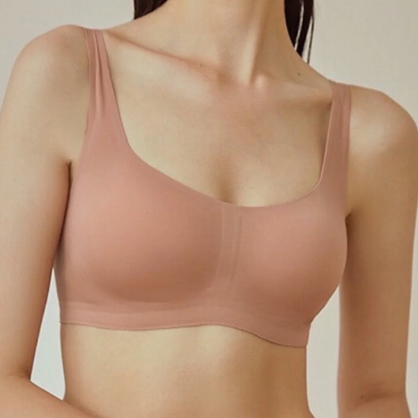 SHAPE Un-Lined Bra in pink, detail view showing soft fabric