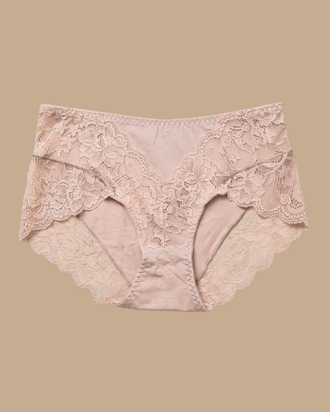 Lace Cotton Bottoms in Mauve, worn by a model — SHAPE Lingerie