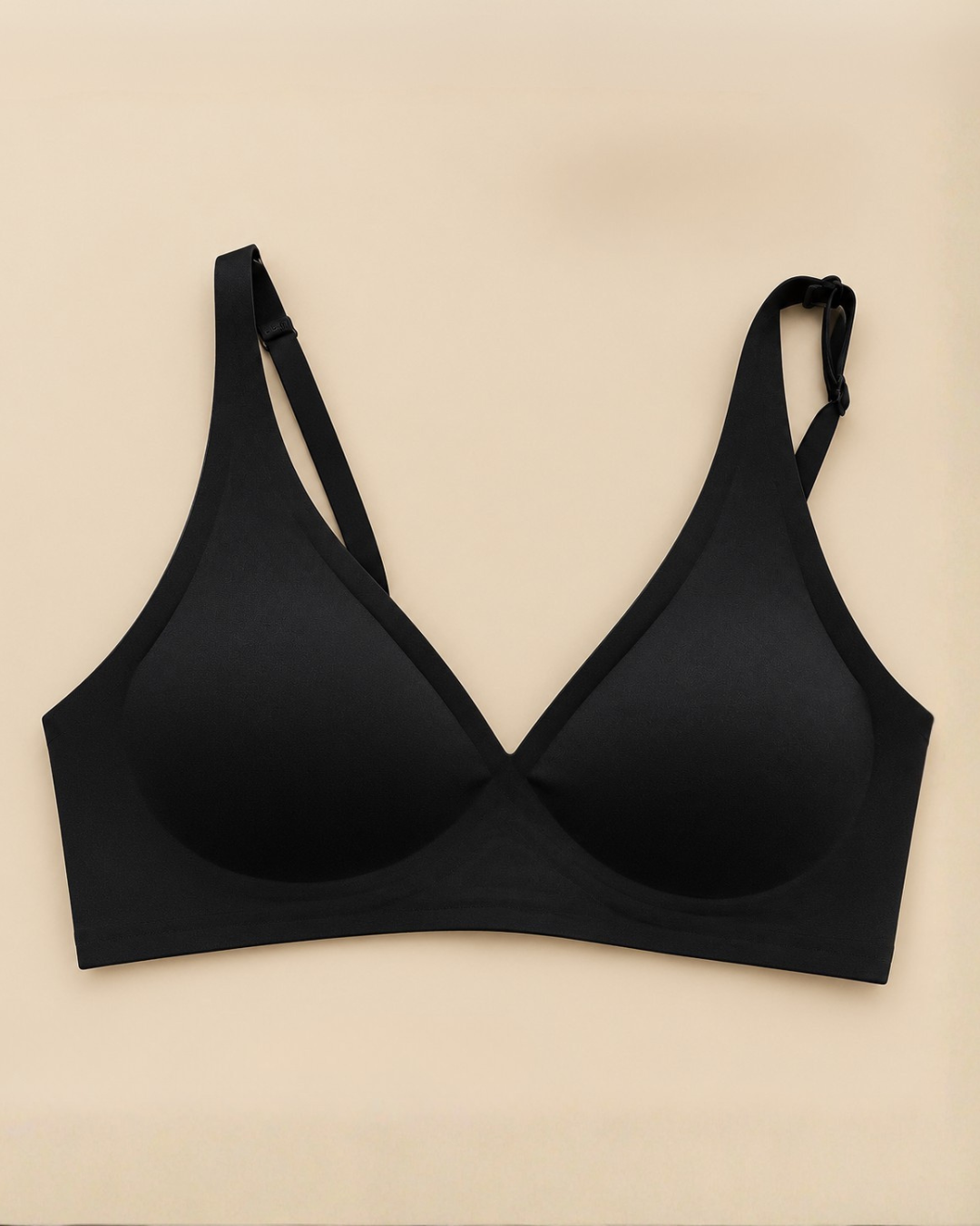 Plunge Lite Bra in Black, worn by a model — SHAPE Lingerie