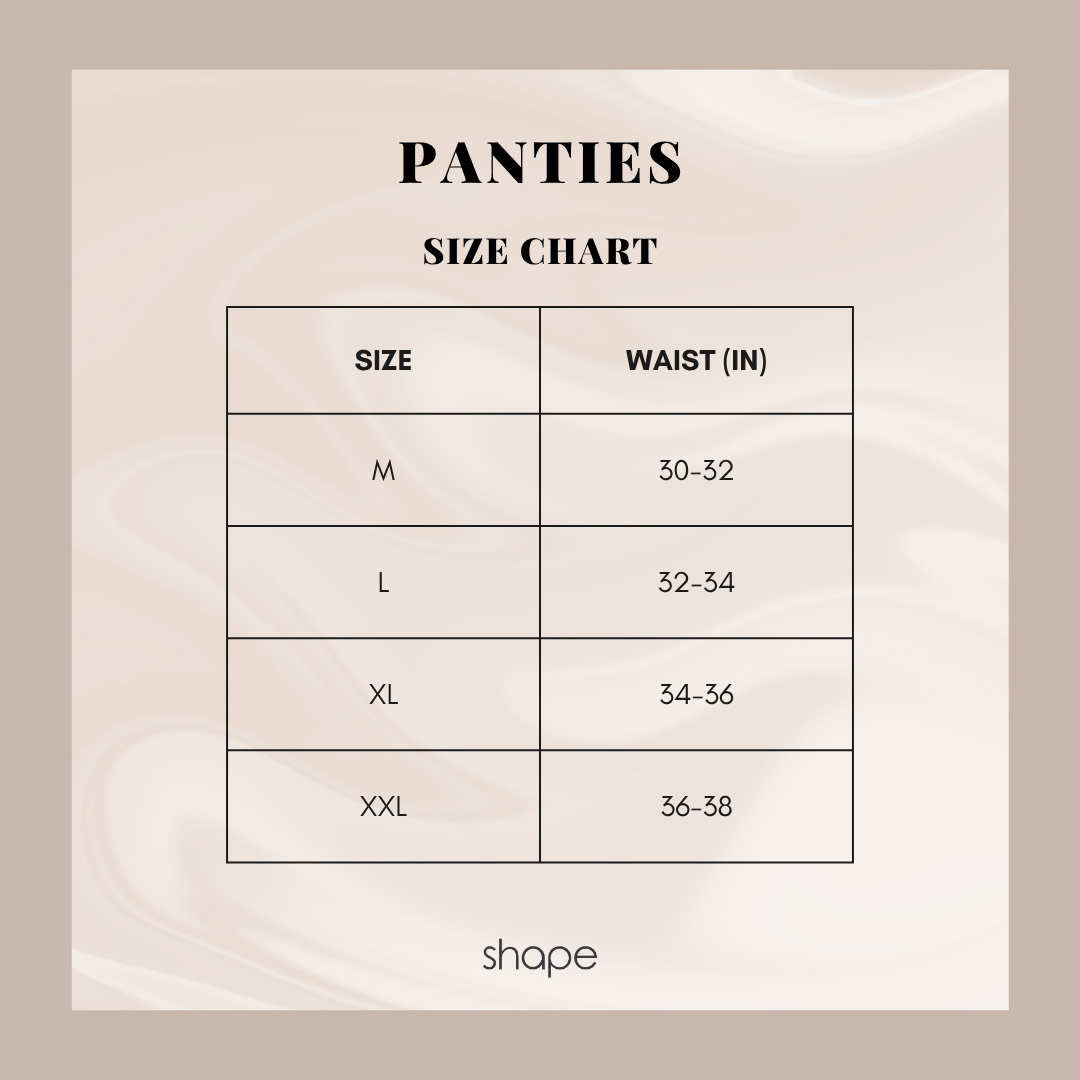 Size chart for Seamless Boyshorts — SHAPE Lingerie